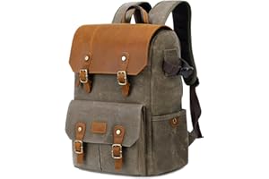 BAICLES Mochilas para Equipo Fotográfico, Vintage Mochila para Cámara, Mochila para Fotografia Reflex Impermeable, Paquete de Computadora Portátil, Soporte de Trípode y Paquete de Cámara SLR