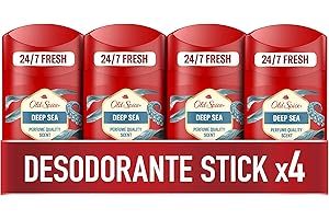 Old Spice Deep Sea Desodorante En Barra Para Hombres 4x50ml, Fresco 24 Horas, Todos Los Días Con Uso Diario, Perfume Duradero, Fragancia Excepcional, Protección Contra El Mal Olor