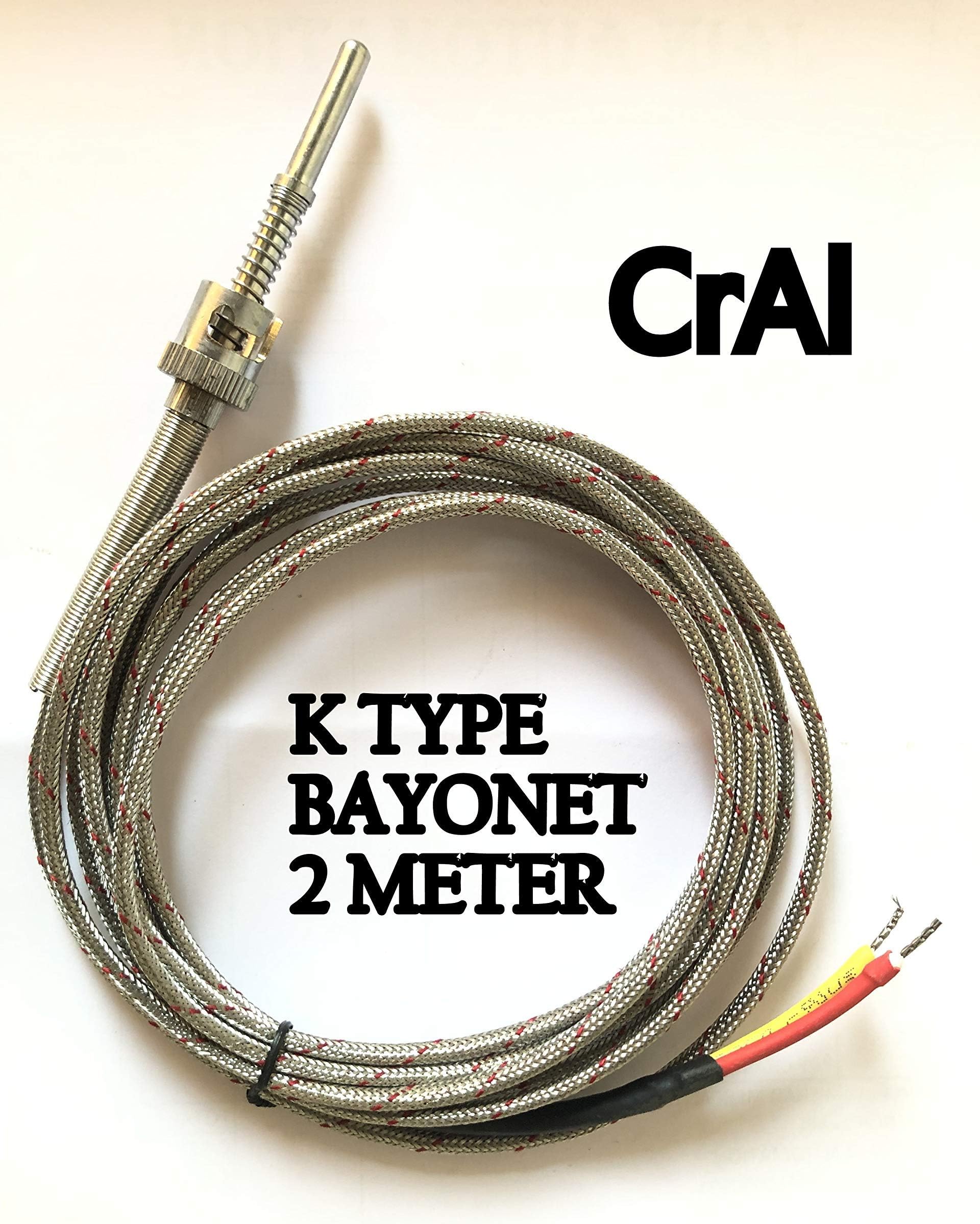 JAIN AUTOMATION K TYPE (CrAl) BAYONET TYPE THERMOCOUPLE 2 METER (PACK OF 5))