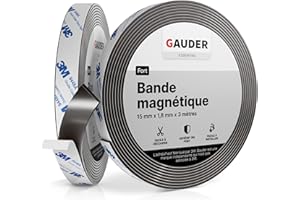 GAUDER Bande Magnétique Autocollante Forte | Bandes Magnétiques avec Support Adhésif | Ruban Magnétique (3 m)