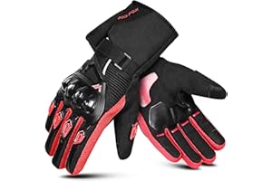 WESTWOOD FOX Zimowe rękawice motocyklowe, dla mężczyzn i kobiet, wodoodporne rękawice motocyklowe, ekran dotykowy, lekkie, ciepłe, ochronne, rękawice do jazdy BMX, ATV, UTV