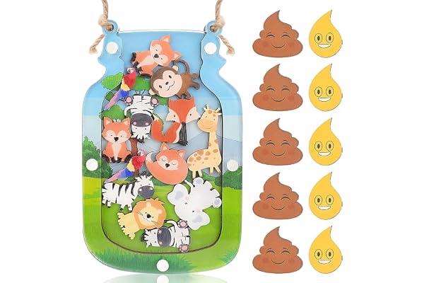 GADITIEK Tableau De Recompense pour Enfant, Apprentissage De La Propreté, Tableau Comportement pour Potty Training Garçons Filles Salles De Classe (poo+Faune)