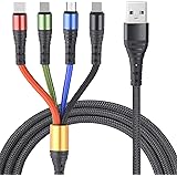 Multi USB Charger Cable, Arsiperd 4 in 1 Charging Cables 1.2M Cord with Dual iP Micro USB Type C for Phone 12 XS 8 7 6 Samsun