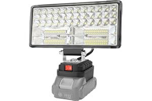 Radikor Akku Lampe für Makita 18V, 8 Inches 50W Kabellose Led Arbeitsleuchte Akku Tragbares Flutlichter Baustellen Lampe 2 USB-Aufladung (kein Akku)