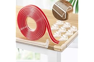MEIJO Paraspigoli per Bambini, Trasparenti Striscia Protettiva in Silicone Protezione Protezioni con 8 Pezzi Protezioni Anti-spigolo Striscia di Gomma Protezione (I, 6m)