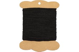 TYGA FITNESS TF - 12 Metres of Soft Black Elastic Cord 3mm Round. Ideal for DIY Face Masks, Art & Crafts Projects, Jewellery for Adults & Children, Hairbands.