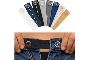 Huybaa 8 Piezas Extensor de Pantalón para Embarazada - Extensores de Cintura Elástica con Botones Ajustables para Pantalones y Falda Hombre y Mujer