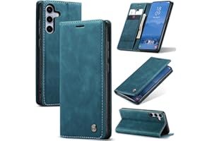 Cracedily Coque pour Samsung Galaxy S25 Pochette, Etui Protection Housse Premium en Cuir PU, Etui à Rabat Pochette de Portefeuille Étui pour Galaxy S25 Case, Bleu Vert