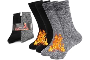 NovForth 2/4 paires de chaussettes thermiques épaisses isolées chauffées et chaudes pour le temps froid de l'hiver