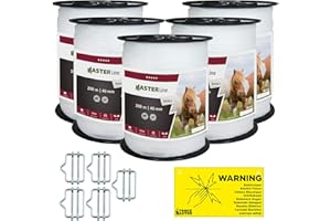 EIDER LANDGERÄTE GMBH Eider FenceGuard Ruban électrique à bande large pour clôture de pâturage, 40 mm de largeur - Fabriqué en Allemagne