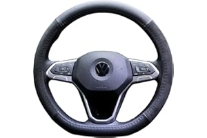 ‎S- TETIC S-TETIC® Premium Lenkradbezug Perforiertes Nappaleder + Alcantara® [Echtes Alcantara] | D-Form | Universal Größe 36-38 cm | rutschfest | Lenkradhülle Lenkradcover | Sommer und Winter | Autotuning