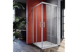 SONNI 80 x 70 cm wejście narożne kabina prysznicowa szkło bezpieczne drzwi przesuwne prysznic narożny kabina prysznicowa drzwi przesuwne szkło