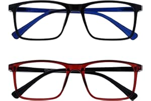 OPULIZE Ink Pack 2 Lunettes De Lecture Grand Noir Sombre Rouge Hommes Femmes Charnières Ressort RR4-1Z +1,50