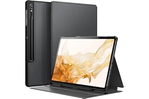 JETech Etui dla Samsung Galaxy Tab S8 Plus 2022 / S7 FE 2021 / S7 Plus 2020 12,4 Cala z S Pen Uchwytem, Slim Folio Stojak Ochronny Tabletu Case, Wiele Kąta Widzenia Oglądanie (Czarny)