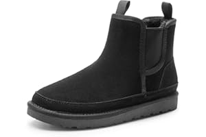 Bruno Marc Men's Winter Snow Boots FuzzyGo Rugged Suede Leather Cold Weather Warm Chelsea Outdoor Boots