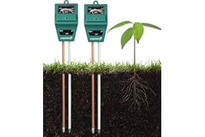 Fosmon Soil pH Tester (2 Pack) - 3 in 1 Measure Soil pH Level, Moisture Content, Light Amount Soil Test Kit for Indoor Outdoor Plants, Flowers, Vegetable Gardens and Lawns