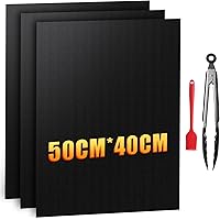 Zenoplige Grillmatte 50X40CM BBQ 5-Teiliges Set, PTFE-Glasfaserbeschichtung 100% Antihaft PFOA-Freie Wiederverwendbar…