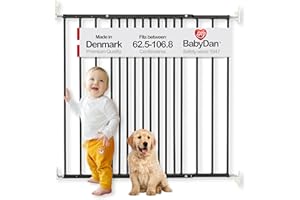 BabyDan MultiDan, 62.5-106.8 cm, Cancelletto estensibile per scale/cancello per bambini, Metallo, Nero, Made in Denmark - (Cancelletto per animali/cane)