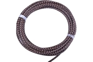 KONMAY 5 Yards 3.0mm Lederband Lederschnur Rund geflochten,Braun