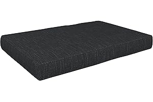 POKAR Coussin pour Palettes Euro - 1x Assise 120cm x 80cm x 15cm, en Mousse formée à Froid, très Confortable, Canapé de Jardin, Intérieur et Extérieur, sans Palette, Anthracite