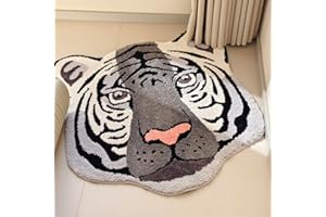 Wokii Alfombra Tigre,Alfombra Salón Pelo Corto，para Interiores Lavable a máquina, para Dormitorio Sala de Estar y Comedor Alfombra habitacion Bebe decoración (Negro)