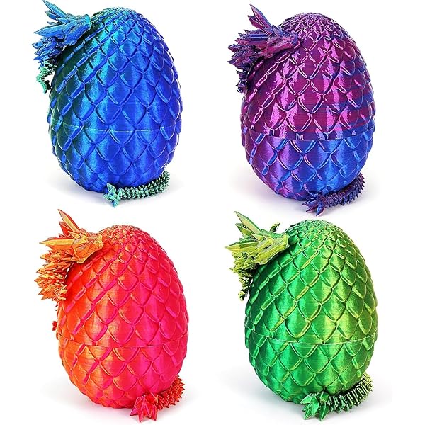 QYEHF 3D Druck Drache - 30cm Beweglicher Kristall-Drache Mit Ei Für Deko