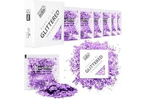BORN TO BE GLITTERED BY SUSTAINABLE BITCH Born To Be Glittered - Purpurina para Maquillaje y la Cara en Polvo - Libre de Plástico - Biodegradable - Perfecto para Cuerpo Cara Uñas - Festivales y Fiestas - Color Lila - Purple Galaxy