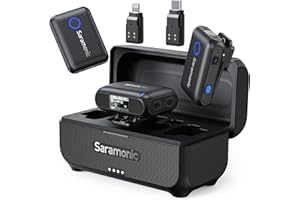 Saramonic Blink500 B2+ Wireless Lavalier Microphone for iPhone/Android/Cameras, 492ft Range, 20h Battery Life with Noise Cancelling Compatibale for Interview Vlog Live Stream Podcast Video Recording
