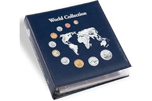 Leuchtturm 344959 Album per Monete OPTIMA World Money - Custodia Protettiva e 5 custodie per Monete con Ø 42, 27, 20, 34 mm - Blu