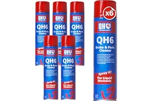 Quinton Hazell Brake Cleaner Spray 600 ml (Pack of 6) - QH6 Brake, Clutch & Parts Cleaner, Fast Drying Formula Removes Grease, Oil & Dirt, Stops Brake Squeal & Clutch Slip
