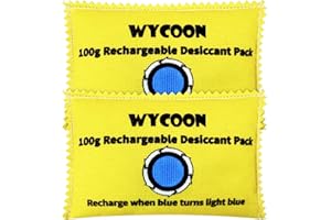 WYCOON 100g Rechargeable Desiccant Pack of 2, Moisture Absorber Bag, Desiccant Dehumidifier Bag, Dehumidifier for Home Cabinets, Gun Safe and Cars