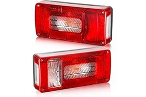 DARKGUARD Pilotos Traseros Remolque 12v, Homologado E4,7Funciones 2pcs Kit Halógenos Luces Traseras Piloto Trasero Remolque Camión Van Caravan 12v con Luz Antiniebla, Luz de Marcha Atrás Impermeable