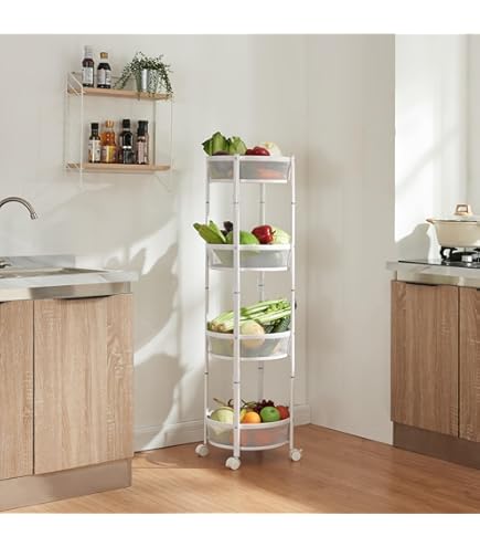 en.casa] Keukentrolley Sunndal met 3 manden 64,5x27x27