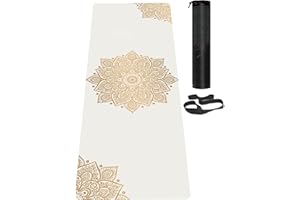 LaiEr Tapis de yoga antidérapant respectueux de l'environnement avec sangle de transport, épais tapis d'exercice et d'entraînement pour yoga, pilates et fitness (183 cm x 61 cm x 6 mm)