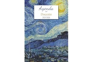 Agenda del Docente 2025/2026: Planner settimanale A4 con registro di classe • completo e pratico per la scuola secondaria • tema “Notte stellata” di Van Gogh