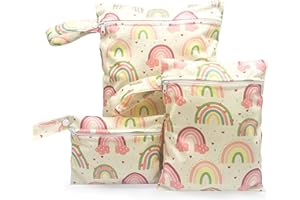 FZSECRIU Lot de 3 Sacs，3 pièces Sac Maillot de Bain mouillé，a Couche，Etanche，Linge Sale Voyage，Sac à Linge Sale，étanche， Piscine