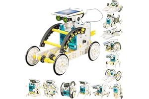 SIMPIM STEM 13-in-1 Solar Power Robots Creation Toy, Educational Experiment DIY Robotics Kit, Science Toy Solar Powered Building Robotic Set Age 8-12 for Boys Girls Kids Teens to Build