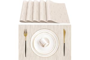 Lumaca Tvättbara Bordsunderlägg, Bordsmattor set om 6, (70% PVC, 30% polyester), Värmebeständig, Halkfri, för Köksbord och Eestauranger