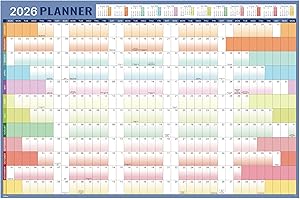 INDEME Wall Planner 2026 - A1 Large Year Planner with Thick Paper, January 2026 - December 2026, 34.8" x 23", Colorful