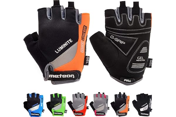 meteor Enfants Gants de Vélo Garçons Filles Cyclisme VTT Demi-Doigts Antidérapant Mitaines de Sport Antichoc Respirant Courts pour Bicyclette Réglables Scooter Paire de Gant