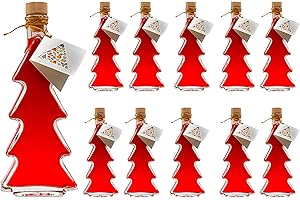 ‎SLKFACTORY 10 leere Glasflaschen 200ml Tannenbaum Flaschen Flasche Tanne Weihnachtsflaschen Likörflaschen Schnapsflaschen 0,2 liter l von slkfactory