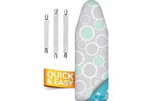 smart&gentle Housse Table à Repasser - XL/ 120x45 cm, Tissu Technologie Réfléchissante, 3 Clips de Fixation, Housse Table a Repasser Montage Rapide