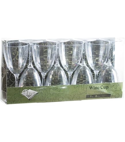 6 Verres à Pied EVENT 33cl - Plastique Tritan Incassable - Blanc - Lave-vaisselle