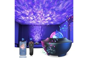 Lysumurl Galaxy Projector, Starry Night Light, LED Color Changing Music Night Light with Remote Control & Timer, Star Projector Lamp for Bedroom Room Decor