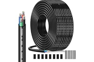 HULUWA Câble électrique 22AWG 4 x 0,34mm² UL2464-20 mètres - Câble 4 conducteurs en cuivre étamé-300V-Idéal pour éclairage LED automobile,éclairage domestique et appareils extérieurs