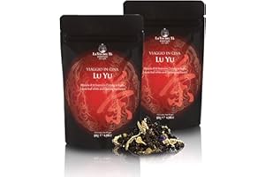 LA VIA DEL TE "Lu Yu", Miscela Aromatizzata di Tè Cinese "Oolong" e Tè Bianco Cinese "Yin Zhen", Sacchetto da 50g (confezione da 2 pezzi)