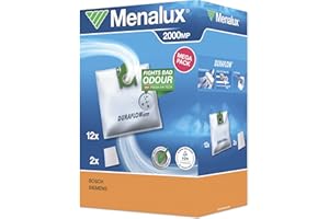 ‎MENALUX Menalux 2000 MP 12 Staubbeutel (Synthetik Staubbeutel, hohe Saugleistung & Filtration, Hygieneverschluss, Anti-Geruch, neutralisiert Gerüche, reißfest, +50% Lebensdauer, weiß)