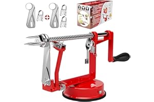 ARSUK Apple Peeler Slicer Corer - (Extra 2 Blades & 1 Corer) 3 in 1 Kitchen Peeling Machine for Vegetables and Fruits, Stainless Steel Adjustable Blade, Anti Slip Suction Base
