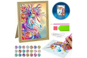 OSIKAY Cadeau Fille Licorne 6 7 8 9 10 Ans: Diamond Painting Veilleuse Enfant Jouet Fille 5 6 7 Ans Activité Manuelle Enfant 5-12 An Loisir Creatif Enfant Cheval Cadeaux Anniversaire pour Fille 9 10 11 12 An