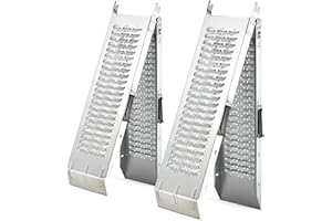 VonHaus Loading Ramp - 2 Van Ramps Heavy Duty - Folding Slope for Van, Motorbike, Quad Motorcycle - Portable Galvanised Steel Loading Rampway- 400kg Max Loading - H168 x W25 x D8cm